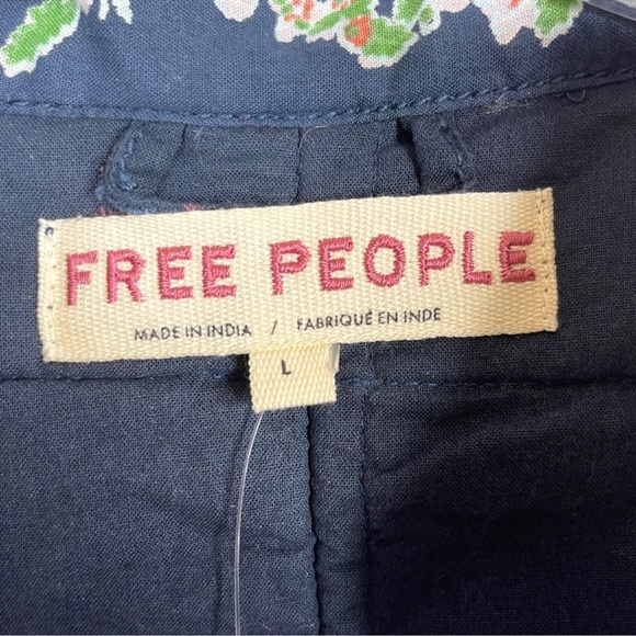 FREE PEOPLE Chloe Jacket NEW Dusk Combo Blue Floral NEW With Tag Size L - Picture 11 of 14